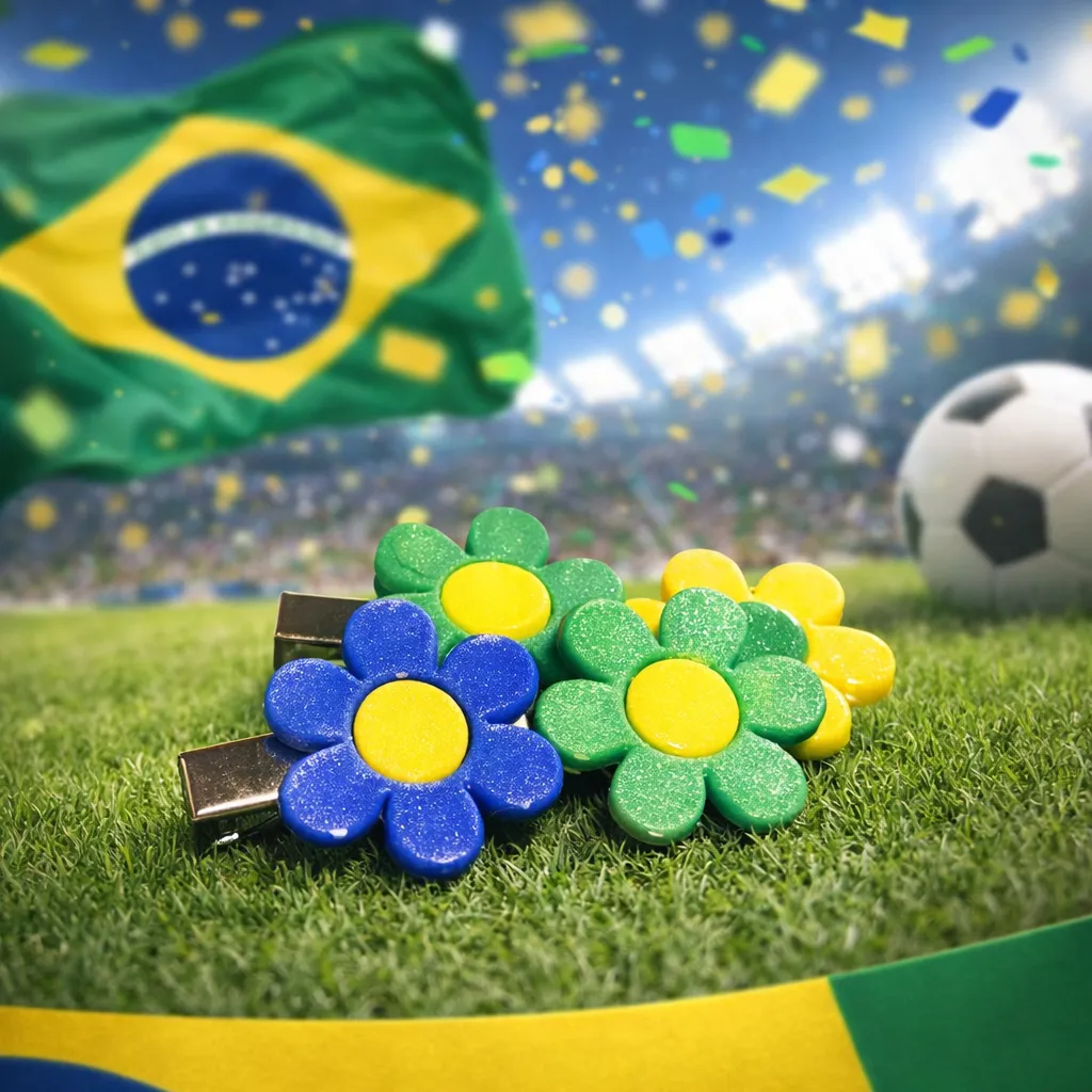 Fivela Cabelo Flor Brasil