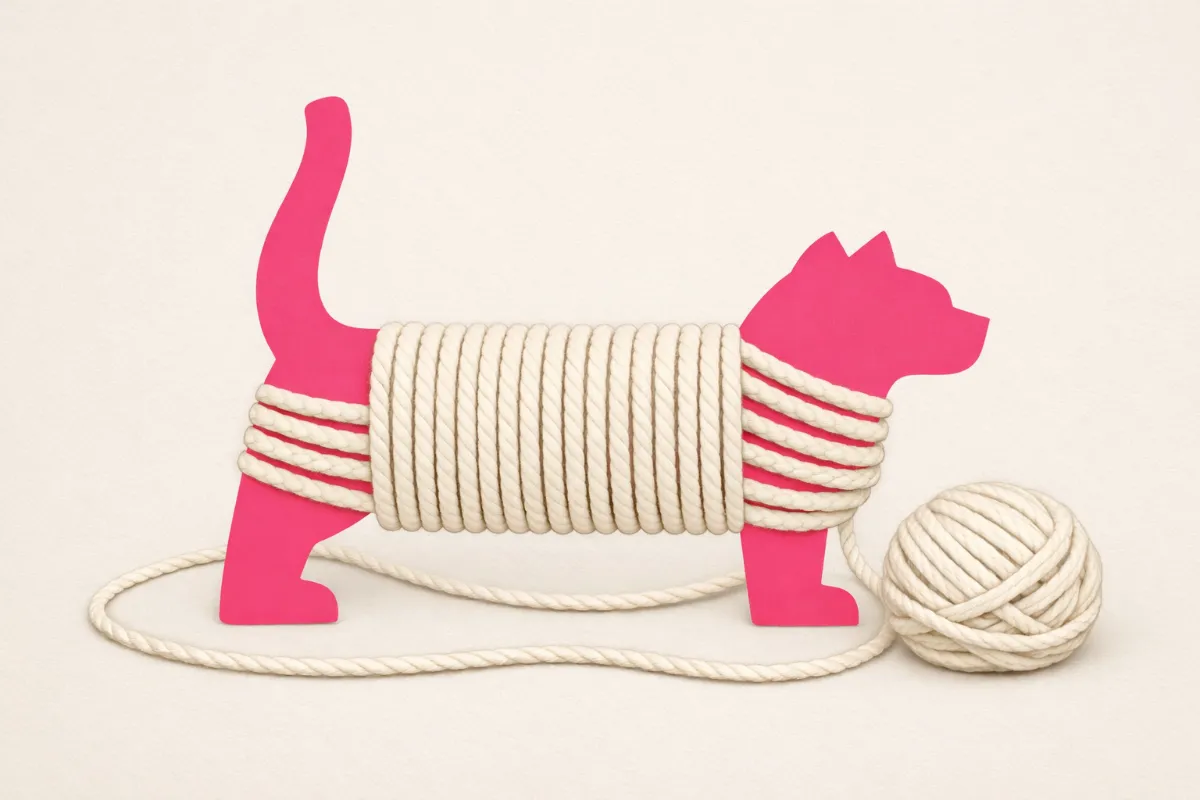Enrolado de fio - gato - 10 cm