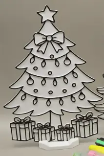 Árvore Natal Pintura - 17 cm