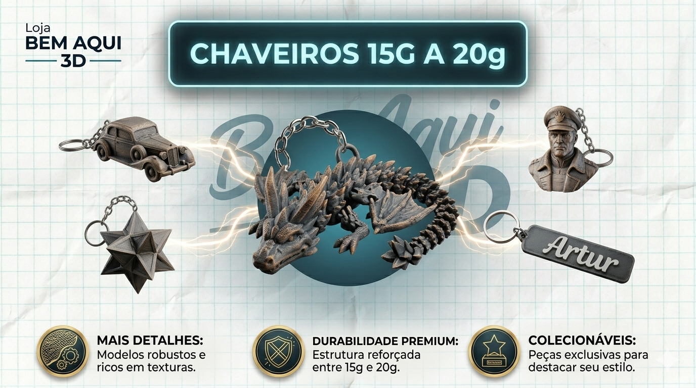 Chaveiro de 15 a 20g